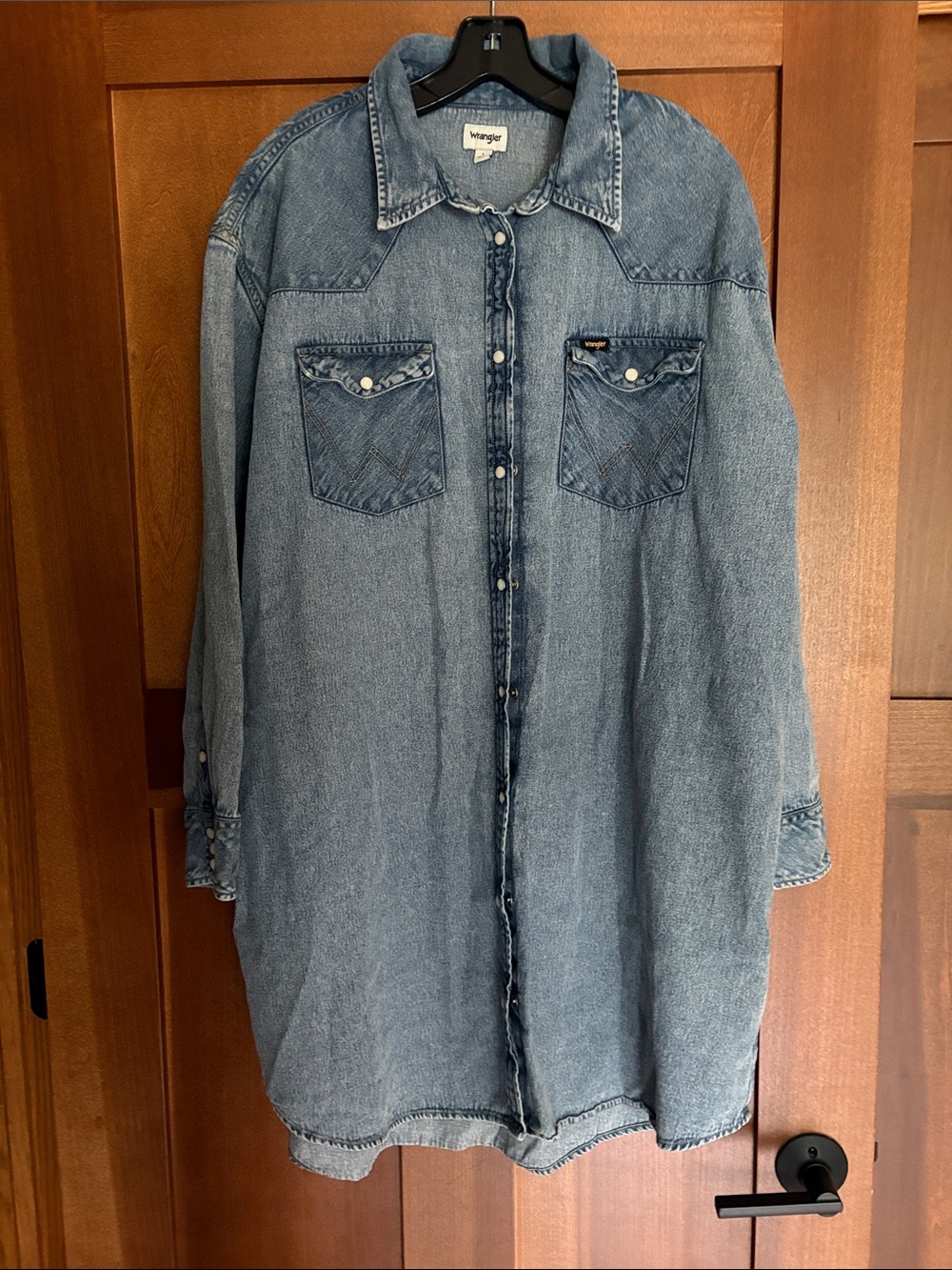 Wrangler Medium Wash Denim Shirt Dress